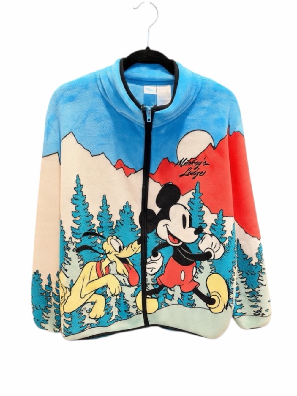 Disney Mickey & Friends Mickey Pluto Mountain Print Fleece Jacket XL/1X